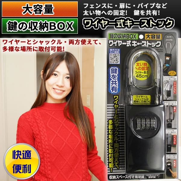 大容量・鍵の収納ＢＯＸ ワイヤー式キ－ストック N-1273